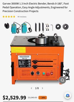 Garvee 3000W 1.3 Inch Electric Bender, Bends 0-180°, Foot Pedal Operation, Easy Angle Adjustments, Engineered for Precision Construction Projects $2,0