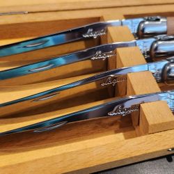 Laguiole Olive Wood Steak Knives Set Of Four Brand New