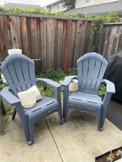 3 Resin Stackable Adirondack Chairs