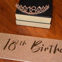 18th birthday tiara and sash
