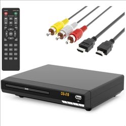 DVD Player for TV with HDMI, Plays All Regions and Formats, CD Player for Home, Support 1080P Video/CD/DVD/VCD/JPEG/USB, Remote, HDMI and RCA Cables I