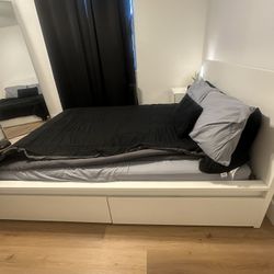 IKEA White Queen Bed Frame 