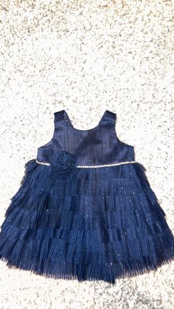 Girls Navy Blue Glitter dress