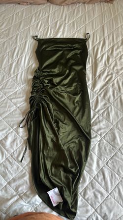 New green silk dress Size large