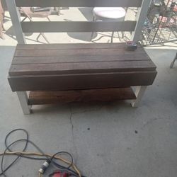 Wood Bench  44 Wide Sturdy  Weather Sealed For Weather 