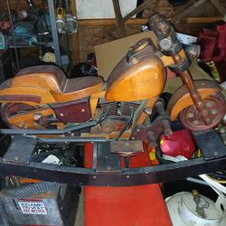 Wooden baby motorcycle rocker