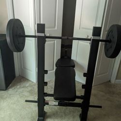 Bench Press Set (Weights Go Up To 100lbs)