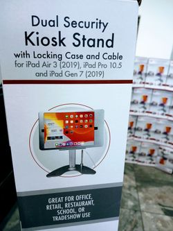 Dual Security Kiosk Stand With Locking Case & Cable For iPad Air 3 || iPad Pro 10.5 || iPad Gen 7 ||