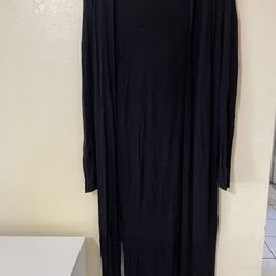 Black Cardigan With Hood