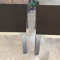 2 Black Wooden Tables