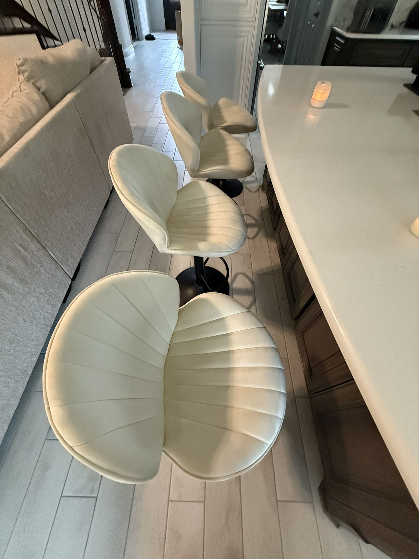 Adjustable Swivel Modern Bar Stools with Backs,Cream Set of 4,All Products : American Fashion Style Bags On Sale