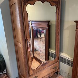 Beautiful Vintage Armoire With Mirrored Door