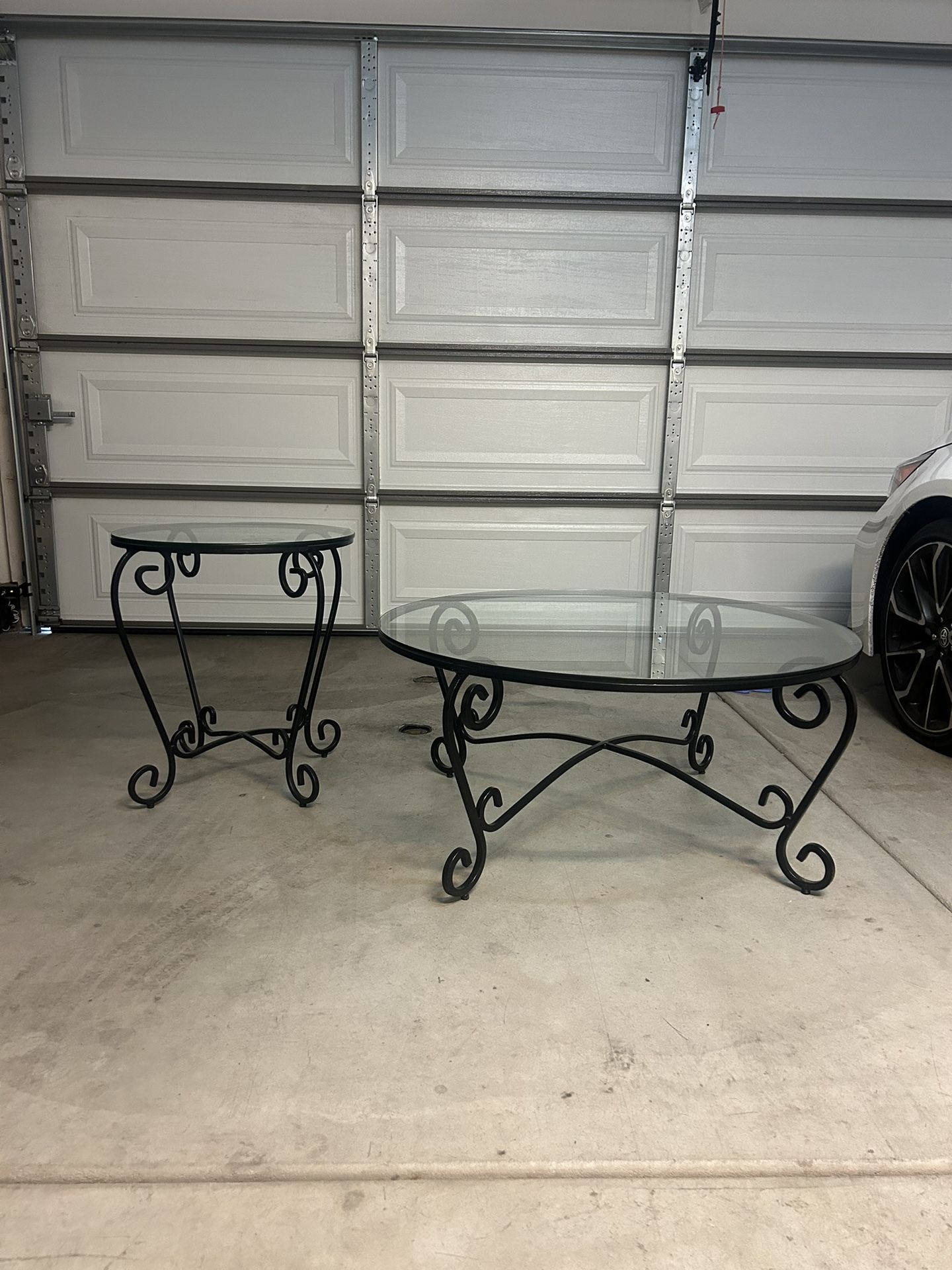 Glass Coffee Table And Side Table Set