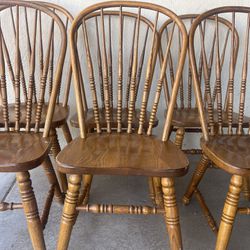   (6) Original RICHARDSON BROTHERS Oak Spindle Back Chairs “1983” (will deliver)