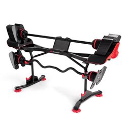 BowFlex - SelectTech 2080 Barbell with Curl Bar and Stand