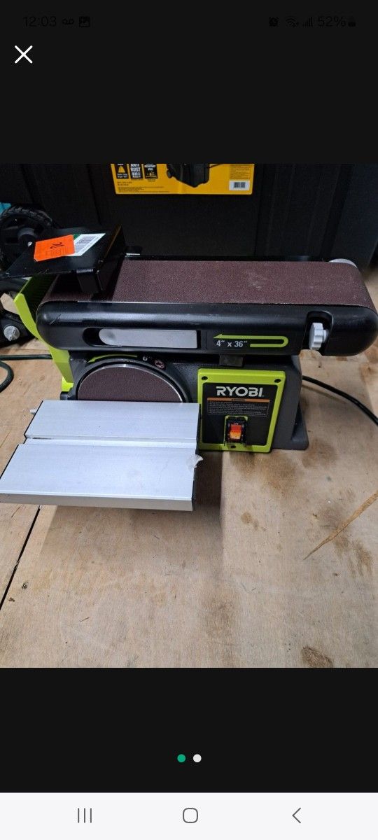 RYOBI
Corded 4 in x 36 in. Belt and 6 in. Disc Sander