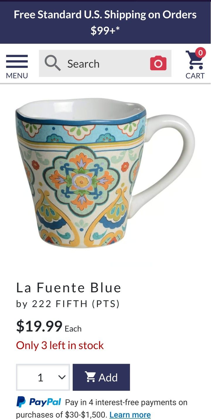10 Talavera Design Porcelain Mugs 222 Fifth La Fuente