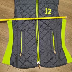 Seattle Seahawks Women's Quilted Vest With Zippered Pockets. Yes It's Available