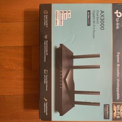 TP-Link AX3000 Dual Band Gigabit WiFi 6 Router.