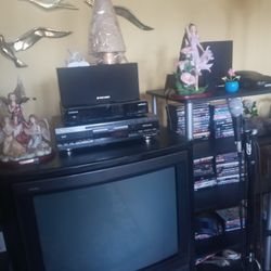 Sony TV,  pioneer player with four speakers speakers