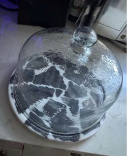 Marble cake stand or cheese dome