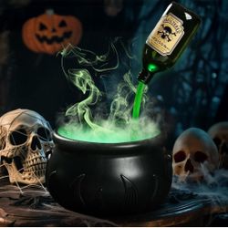 New Halloween Decor Magic Floating Potion Cauldron with Floating Potion Bottles and Diffuser