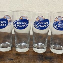 Set of 4 Bud Light Santa Monica pint glasses