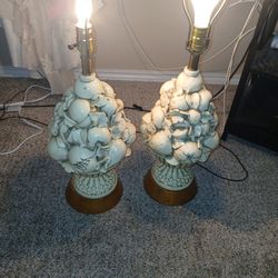 Pair of 1960's Italian fruit basket lamps
