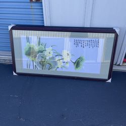 Framed Floral Asian Art