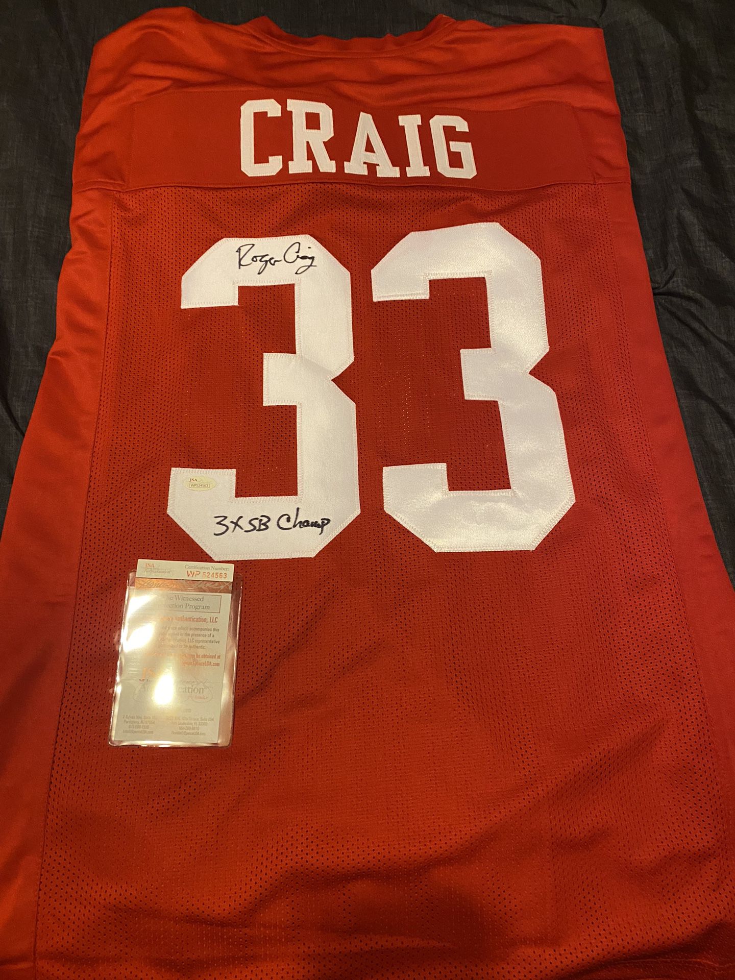 San Francisco 49ers Roger Craig Autographed Jersey
