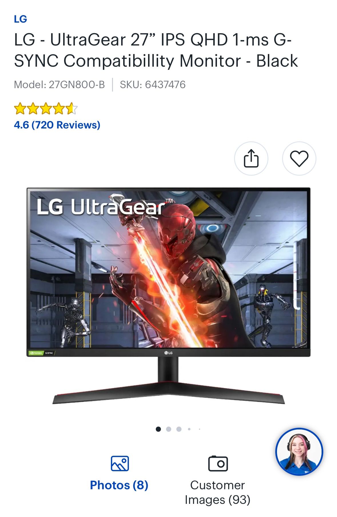 LG 27” HDR Gaming Monitor