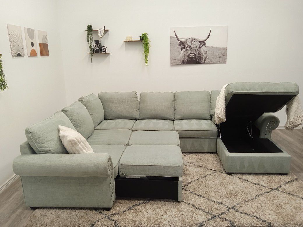 Mint Sectional Pull Out Sleeper Couch