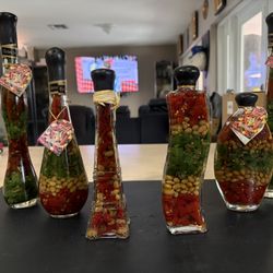 Multi Vegetable Infused Vinegar Kitchen Decorative Glass Bottle