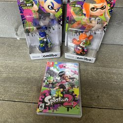Nintendo Switch Splatoon 2 CIB With Girl Orange & Boy Blue Inkling Amiibos