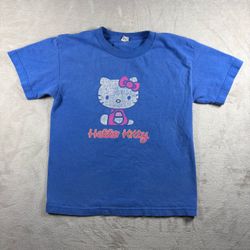 Y2K Hello Kitty Women’s Size M Baby Doll Blue Emo Glam Top T shirt #11A