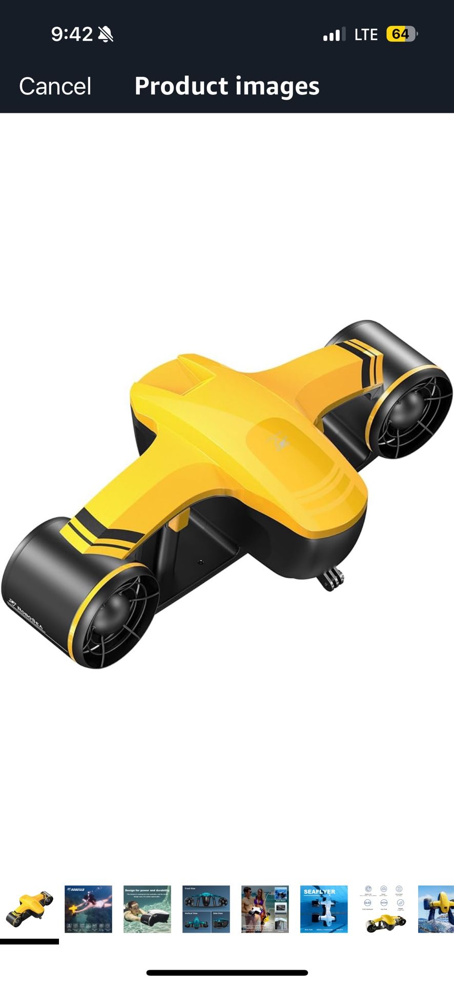 ROBOSEA Seaflyer Seascooter 800W Underwater Scooter 100ft Depth Water Propellers Diving Equipment for Swimming Pool Sea