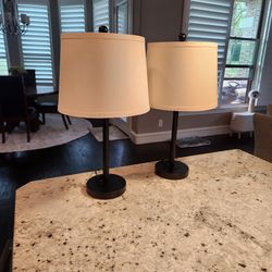 Brand New Table Lamps Set of 2: Tall Black  Height Adjustable
