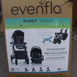 Evenflo Pivot Troop Child and Pet Modular Travel System Car Seat Combo - Rhodesboro Black