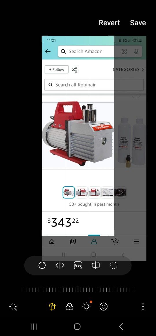 Robinair 15800 VacuMaster Economy Vacuum Pump - 2-Stage, 8 CFM, CHROME,Red/Silver. Brand new..