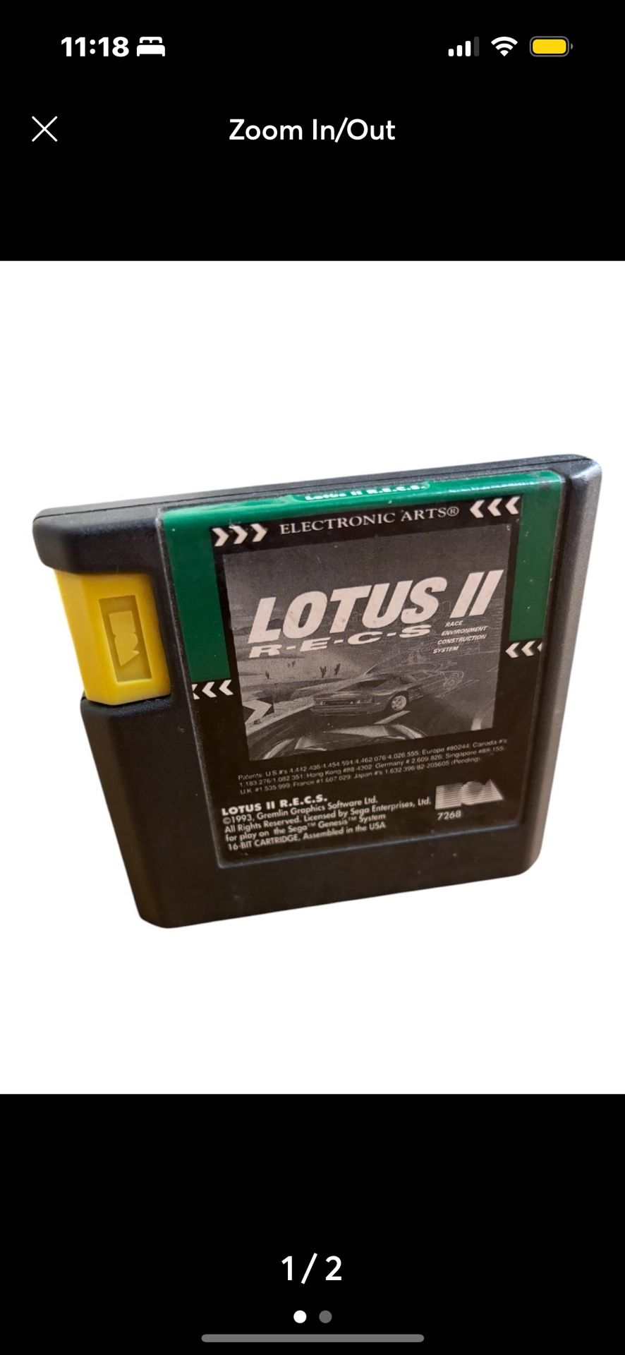 Lotus II R.E.C.S Sega Genesis 100% (Pristine Condition) (Cartridge Only)
