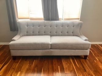 Light Gray Tufted Sofa / Couch – Clean Modern Style