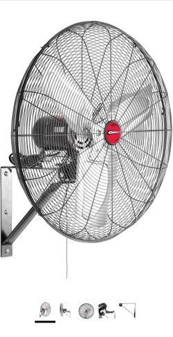 OEM TOOLS 24 Inch High-Velocity Indoor Oscillating Wall Mount, Old Model Commercial Fan, 6400 CFM, Black