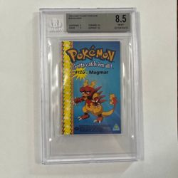 *** POP 1*** 1999 Candy Planet Puzzle card #126 Magmar BGS 8.5 Pokemon