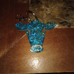 Hand Crafted Resin Cow Key Chain