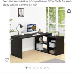Brand New Still In Box Modern Convertible Wood Desk Black