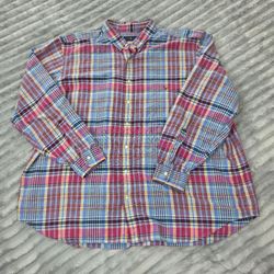 Ralph Lauren Mens Multicolor Plaid Classic Fit Button Down Shirt Size 2XB