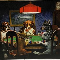 Wall Art Dogs Playing Poker 