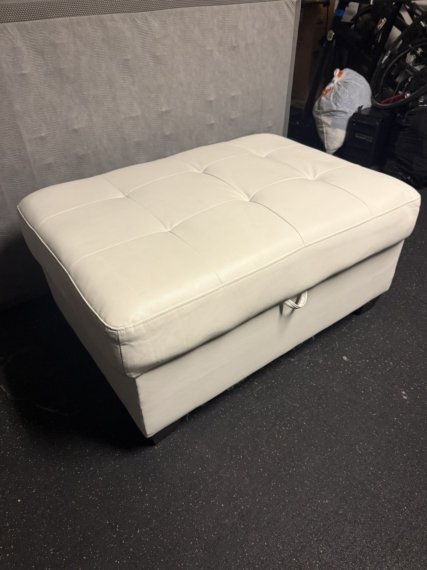 White Ottoman With Storage