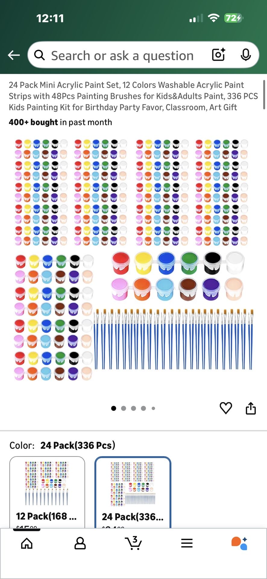 24 Pack Of Acrylic Paint Sets 336 Pcs All Together