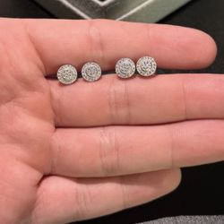 Real Moissanite Stud Earrings Round Silver VVS1 Clarity 6.5mm  Pendientes